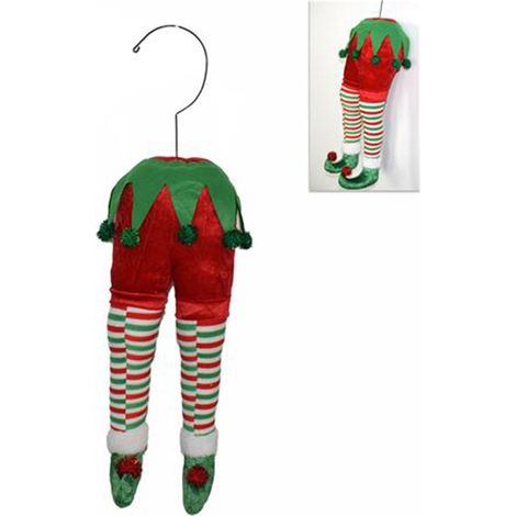 Giullare di corte Elfo gnomo rosso gambe decorazioni per albero di natale in tessuto ornamentale molto realistico 48 cm (1/5)