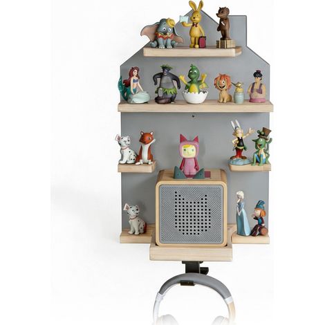 Étagère magnétique pour et 32 Figurines, Forme Maison, 43 x 28 x 17 cm, Grise (1/5)