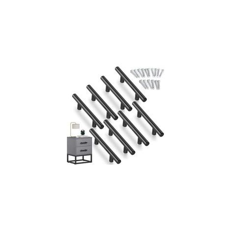 Boutons et poignées de meubles,8 PCS T- Bar Bâton Cuisine Porte Poignées Tire Avec Vis(150MM), Espacement des Trous de 96 mm, le noir (1/5)