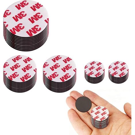 50 pièces Aimants Adhésifs Ronds, Aimants Autocollants, Comprend Trois Tailles, épaisseur 2 mm Disques Magnétiques pour Photos, Tableau Blanc, école, Bureau