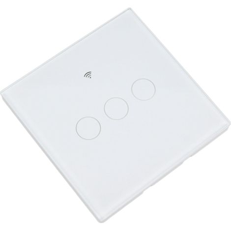 Interrupteur WiFi intelligent Tuya, conforme à la norme européenne 86, type 3, version monofilaire, blanc (1/5)