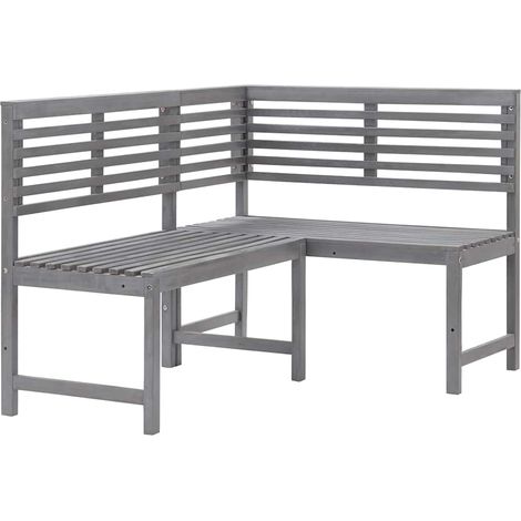 Banco de canto para jardín 140 cm Madeira Acacia Massição Gray - 322150 (1/5)