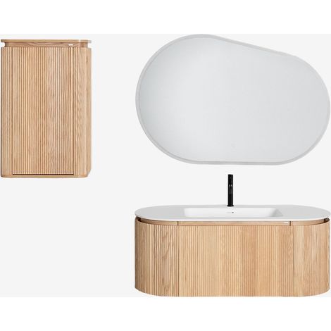 Ensemble de meubles de salle de bain en bois Carsone avec lavabo intégré SKLUM