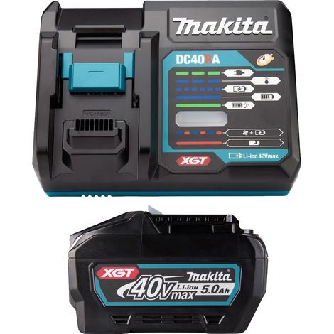 Makita BL4050F 40V Max 5Ah Li-ion XGT Batterys + DC40RA 40V Rapid Fast Charger (1/5)