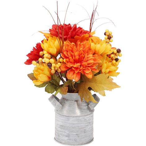 Herbstliche Ahornblätter mit Beeren, künstlicher Blumentopf für den Schreibtisch, künstliche Topfpflanzen, künstliche Blumen im Metalltopf, kleine künstliche Pflanzen für den Außenbereich, Bonsai-Deko (1/2)