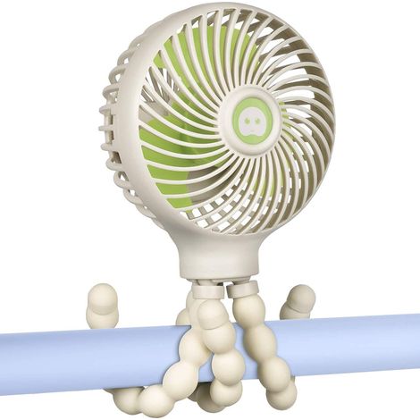 Ventilateur Portable - Trépied Flexible Métal Silicone - USB Rechargeable 2000 mAh - Pour Poussette Siège Auto Lit Bébé Bureau Extérieur - 1 Pièce (1/5)