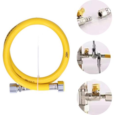 Tuyau Gaz Liquide Tuyau Gaz Robinet 304 Acier Inoxydable 1m Connexion Femelle Flexible G1/2 Pour Cuisine Gaz Stade Foyer (1/5)