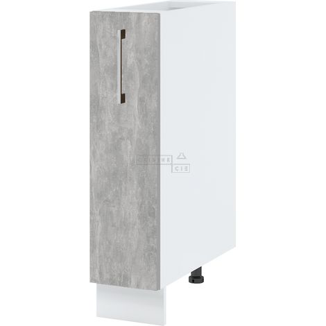 Meuble range épice Bellissi Beton Naturel L 20 cm - Porte avec poignée apparente Grey (1/5)