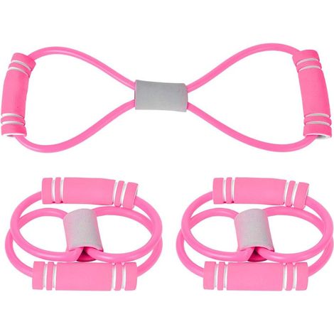 2 Corde de traction,forme 8,résistance TPE NBR,poignée 10 cm,musculation,yoga,pilates (1/5)