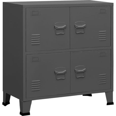 GBLY Aufbewahrungstruhe Industrial Anthrazit 75x40x80 cm Stahl (1/5)