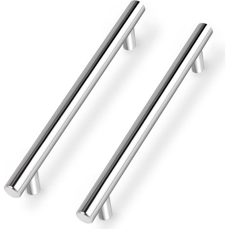 Möbelgriffschiene für Schubladen, Stahl, 256 mm, 12 Stück, silberfarben