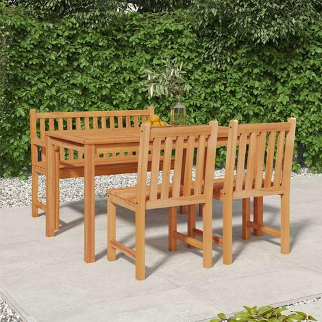 Ensemble à manger de jardin 4 pcs-Salon de jardin Bois de teck massif 691462 (1/5)