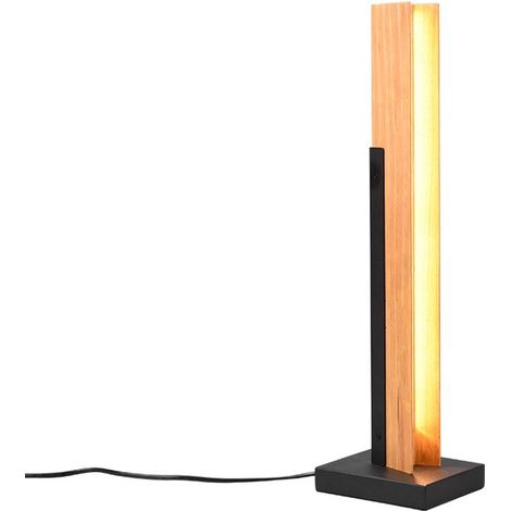 Lampe de table Kerala noire LED 8W dimmable Trio bois (1/5)