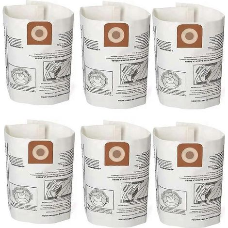 Lot de 6 sacs à poussière pour aspirateur CMXZVBE 38749, compatibles avec les aspirateurs d'atelier eau et poussière CRAFTSMAN de 16 à 20 gallons. (1/5)