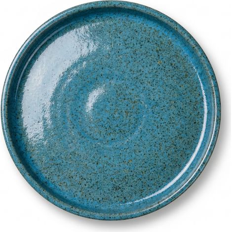 Provencelia Keramik-Untersetzer für Blumentöpfe Ø 24 cm – Stahlblau – glasiert, frostbeständig & handgefertigt