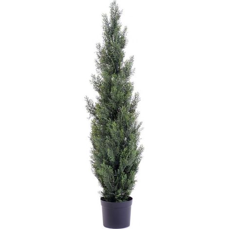 Plante artificielle haute gamme Spécial extérieur / Cyprès Artificiel Mini Vert - Dim : 125 x 25 cm (1/2)