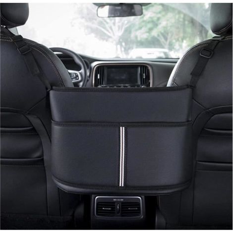Organisateur de Siège de Voiture - Cuir PU - Barrière pour Enfants - Stockage Pratique - Couleur Blanche (1/4)