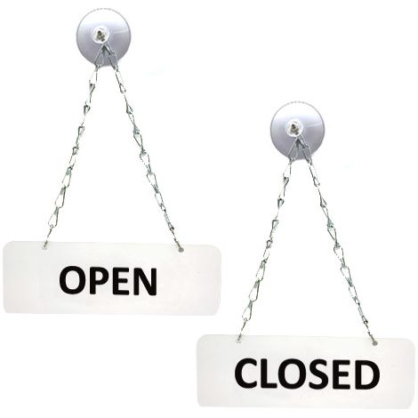 ENSEIGNE DE SIGNALISATION INFORMATIVE OPEN / CLOSED (WUV0002) (1/4)
