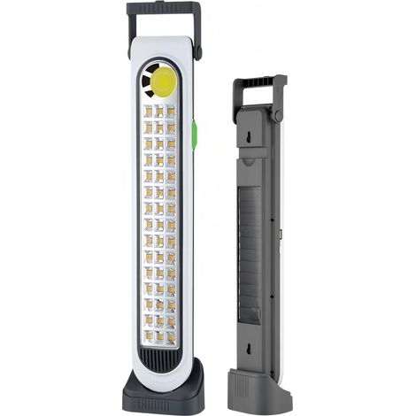 Lampe de secours solaire portable à LED COB avec panneau solaire et connexion USB, lumière blanc chaud, base amovible (1/5)