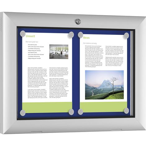FRANKEL kaiserkraft, Vitrine plate, pour 2 x format A4, bleu