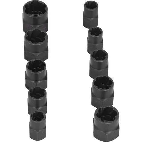 10-teiliges Mutternausdreher-Set aus Chrom-Vanadium-Legierungsstahl zum Entfernen beschädigter Schrauben (1/5)