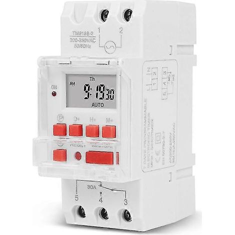 Tm919b 220V 30A Programmierbarer digitaler Zeitschalter DIN Automatischer Zeitregler für Lampen, Ventilatoren (1/5)