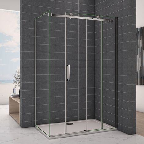 6mm Sicherheitsklarglas Nischentür Schiebetür Gleittür Dusche Duschabtrennung Duschkabine 70X115cm (1/5)