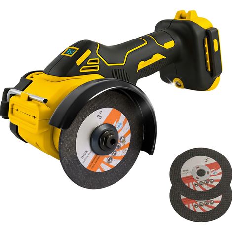 Meuleuse d'angle sans fil pour 18/20 V, mini meuleuse d'angle sans balais 20 000 tr/min 75 mm petit outil d'angle avec 2 pièces disques pour couper, polir, meuler (1/5)