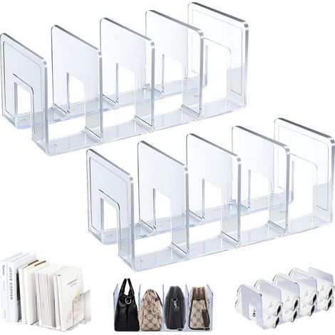 Support Acrylique - 32,2 x 14,5 x 13 cm - Pour Revues Bureau Livres Bouteilles Couvercles - Lot de 2 (1/5)