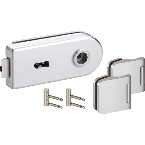 HERMAT Ganzglastürschloss-Set VENEZIA 6012/6315/HZ, Edelstahl (1/2)