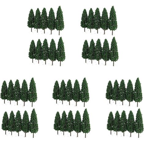 50 pièces Pine Trees 1:25 Model Train Railway Building vert Model Tree pour O G Scale 1/25 Railroad Layout Diorama Scenery (1/5)