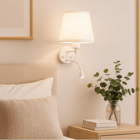 Wandleuchte "Lumina" E27 mit 3-W-LED-Leseleuchte (1/2)