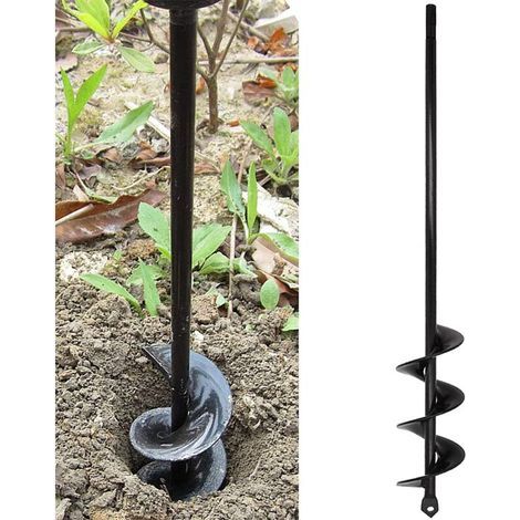 Tarière de jardin, tige hexagonale en acier inoxydable, tarière thermique, creuser des trous (1/4)