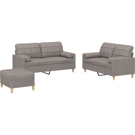 Maison Exclusive - Set Divani 3 pz con Cuscini Tortora in Tessuto (1/5)