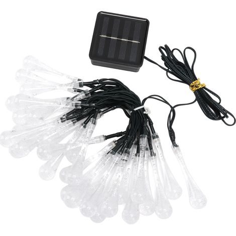 Guirlande lumineuse solaire étanche IP65, 2 modes d'éclairage, 30 LED pour jardin, lumière chaude. (1/5)
