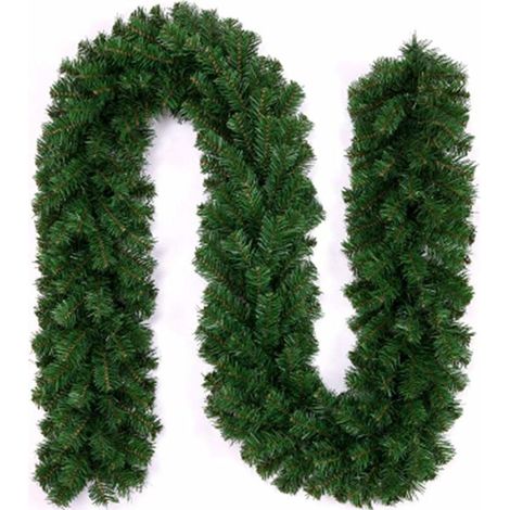 Christmas Artificial Tree Garland Head Decoration Indoor Outdoor Green Christmas Decorations Green Decorated Christmas Decoration Green Grass Christmas Decoration for Your Door,Wall 2.7m (1 PC (1/5)