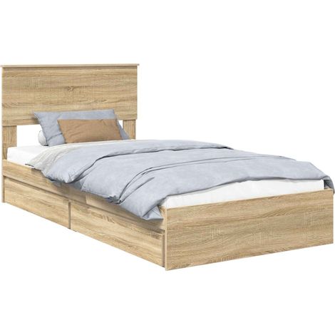 Maison Exclusive - Letto con Contenitore con testiera Rovere Sonoma 100 x 200 cm