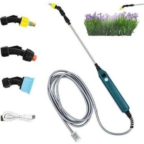 Pulvérisateur Électrique - Batterie 2400 mAh - Tuyau 5 M - 3 Buses Réglables - Écran Numérique Niveau Batterie - Pour Arrosage Plantes Nettoyage Voiture (1/5)