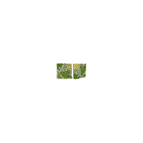 COSTWAY Pannelli da Parete per Piante Artificiali 50 x 50 cm, 2 Pezzi Finti Piatti per Piante con Foglie da Interno ed Esterno, Decorazioni da Pareti, Balconi, Giardini e Matrimoni (Stile 1) (1/4)
