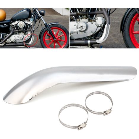 Accessoires pour motos Harley cruiser : protection thermique et cache anti-brûlure pour pot d'échappement de moto custom. (1/5)