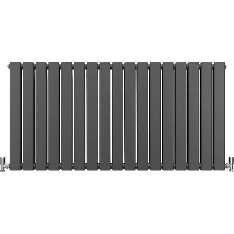 Radiatori Termosifoni in Acciaio Calorifero a Doppio Strato a Pannelli Piatti Riscaldamento Centralizzato Colonna Termosifone Orizzontale Radiatore a Parete - Grigio Antracite - 60 x 119cm
