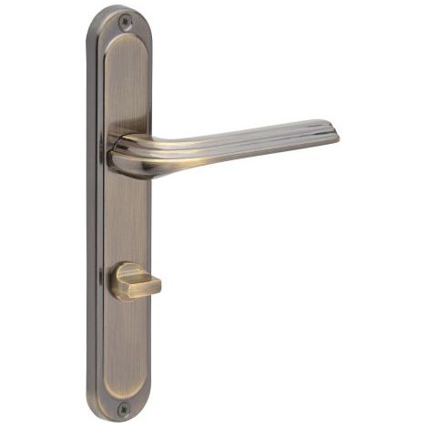 Poignée de porte Atena 72 mm en laiton antique pour WC