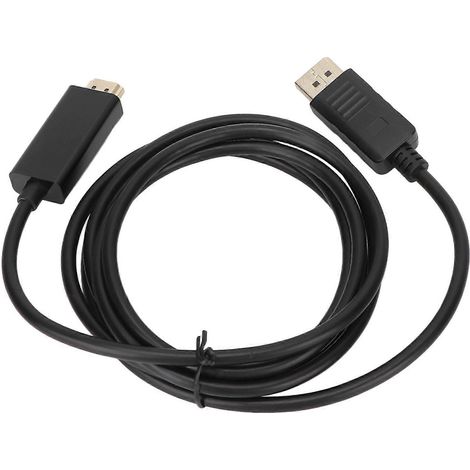 Adaptateur DisplayPort vers interface multimédia HD, convertisseur DP mâle vers interface multimédia HD mâle, compatible avec les téléviseurs et les ordinateurs, 1,8 mètre, résolution 1080p. (1/5)