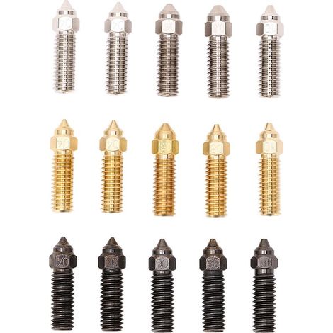 3D-Drucker-Düsenset, M6-Gewinde, 1,75-mm-Filament, Ersatz-Hochgeschwindigkeitsextruder für Sovol Sv06 Plus Sv07, 15 Stück (1/5)