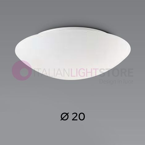PANDORA Plafoniera a Parete in Vetro Soffiato Bianco D.20 (1/4)