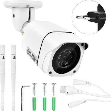 Mini Caméra Extérieure 1080P Onvif 100-240V, Antennes Intégrées, Vision Nocturne, Étanche, Prise UE (1/5)