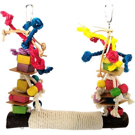 Parrot Toy,Bird Toys,Parrot Bite Toy,Ladder Bridge,Bird Perch Toy Swing,Climbing Toy,Animal Cage Decoration for Parrots Birds (1/5)