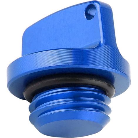 Bouchon de Remplissage D'huile en Aluminium CNC, Léger et Durable, adapté au Moteur de Course CR CRF 125R 250R 450R (BLUE) (1/5)