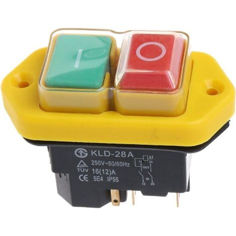 Interrupteur à Bouton-Poussoir 1PC KJD17B Interrupteur de Bouton 22 0V-240V 16A 5 Switch Power Tool -Pin (1/5)