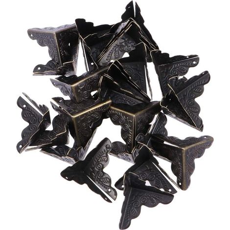 GROOFOO Lot 30 Protections Angle Métal Coffre Vintage Déco avec 120 Clous Aléatoires (1/5)
